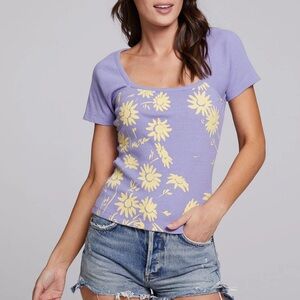 Chaser Brand Painted Daisies Sambuco Tee